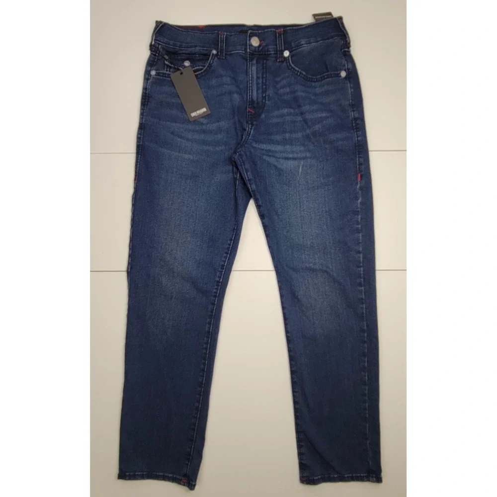 True Religion Mens Geno Relaxed Slim Fit Straight Leg Flap Pocket Size 34/30 New